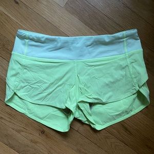Lululemon Speed Up Short in Light Green
